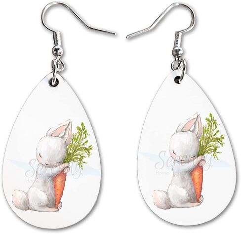 Easter Bunny Egg Dangle Earrings Set | Cute Girls Womens Jewelry Earings | Double Sided Print | Spring Holiday Gifts | Passover Sunday Girls Decorations Girlfriend Wife Adorable Fashion Accessories in Saudi Arabia