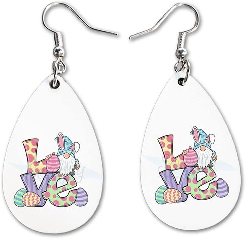 Easter Bunny Egg Dangle Earrings Set | Cute Girls Womens Jewelry Earings | Double Sided Print | Spring Holiday Gifts | Passover Sunday Girls Decorations Girlfriend Wife Adorable Fashion Accessories in Saudi Arabia
