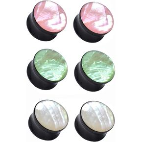 مقاييس الأذن ذات الغلاف الملون الطبيعي الأنفاق والقابس ترصيع موسع الأذن من الأكريليك مقاس 6 مللي متر إلى 30 مللي متر in Kuwait