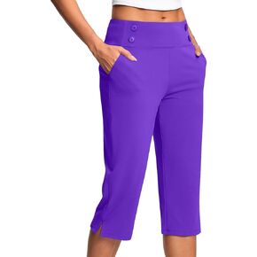 Capri Pants for Women Summer High Waisted Stretchy Capris Dressy Pants Summer Casual Slacks Yoga Dress Pant in Kuwait