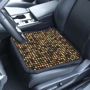 JSCARLIFE Natural Wood Bead Seat Cover Pad Mat Comfy Cool Summer Massage Car Seat Cushion (Square) for Truck,RV,Pickup,Office Chair Cover (Beige) in Kuwait