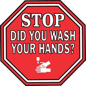 StickerTalk Symbol Stop Did You Wash Your Hands Vinyl Sticker, 5 inches by 5 inches in Kuwait