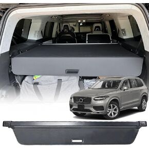 غطاء الحمولة لملحقات فولفو XC90 2025 2024 2023 2022-2016، غطاء صندوق السيارة قابل للسحب من الجلد منظم حماية الأمان غطاء تونيو لملحقات فولفو XC90 in Kuwait