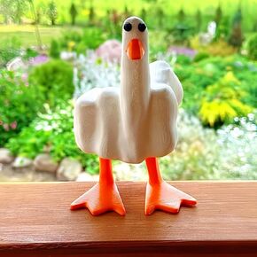 YWHWXB Funny Middle Finger Resin Garden Statue,Weird Middle Duck Statue Home Decor,Cute Duck Craft Decoration Sculpture for Home,Patio,Lawn,Yard,Office,Outdoor Decorations,Ideal Garden Gifts in Kuwait
