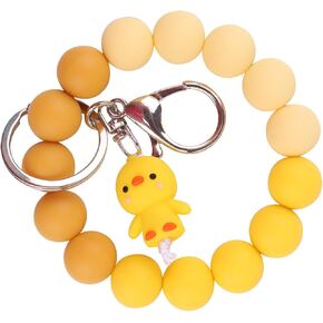 سيليكون مطرز السوار سلاسل المفاتيح مع السحر، أرنب بطة ديناصور الصبار الدب الخرز حلقة رئيسية سوار للنساء in Kuwait