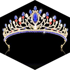 CUBACO Blue Tiaras and Crowns for Women Royal Princess Crowns for Women Crystal Tiaras for Wedding Birthday Party Halloween Rhinestone Hair Accessories in Kuwait