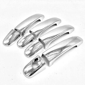 4 قطع من 4 قطع من مقبض الباب الجانبي المميز مطلي بالكروم وغطاء علوي لا توجد مفاتيح ذكية متوافقة مع 2014-2019 Soul in Kuwait