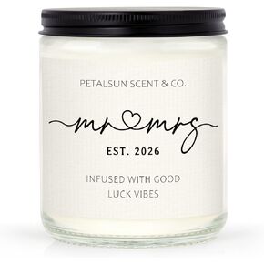 Wedding Gifts for Couples 2026, Mr and Mrs Candle, Bridal Shower, Wedding Shower Gifts for Bride and Groom, Lavender Scented Soy Wax Candle in Kuwait