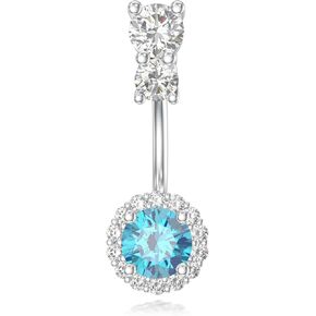 Natural Topaz Belly Button Ring for Women 925 Sterling Silver Swiss Blue Topaz Belly Button Ring Navel Piercing Jewelry Gifts in Kuwait