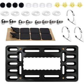 License Plate Bracket Holder - Front license plate Mount Kit, No Drill Universal Bumper Car Tag Frame Mount Adapter with Stainless Steel Screw Caps & Cable Ties in Saudi Arabia