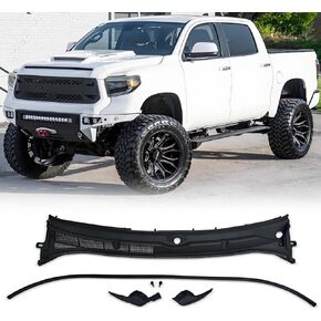 Front Grill Windshield Wiper Cowl Panel Compatible with 2014-2021 Toyota Tundra Black Replace# 55708-0C060, 557080C060, 55708-0C061, 557080C061 in Kuwait