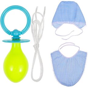 USHOBE Funny Adults Pacifier Bib Hat Set Baby Clothing Cosplay Outfit Party Props Reusable Washable Accessories for Men Women in Kuwait