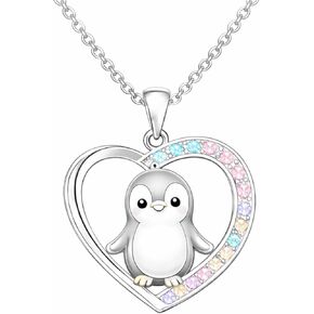 هدايا قلادة البطريق للنساء - قلادة قلادة على شكل قلب البطريق اللطيف، هدية مجوهرات لمحبي الحيوانات لأعياد الميلاد والكريسماس والصداقة ولمجرد سبب in Kuwait