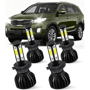 Custom for Kia Sorento 2014 2015 2016 2017 2018 Light Bulbs High Low Beam Combo Bulb 6000K White 25000LM Lamp Easy Installation 4PCS in Saudi Arabia