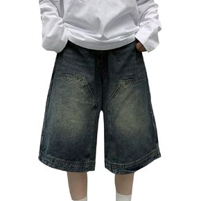 شورت جينز فضفاض للنساء Y2k منخفض الارتفاع وواسع الساق قصير من قماش الدنيم Jorts جينز صيفي فضفاض مع جيوب in Kuwait