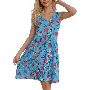 فساتين نوم بدون أكمام للنساء، فستان نوم مثير برقبة على شكل حرف V، قميص نوم ناعم بدون أكمام مع أشرطة واسعة in Kuwait