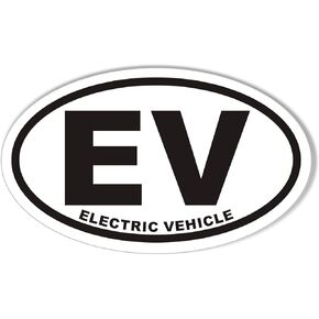 EV Electric Vehicle Oval Bumper Sticker in Kuwait