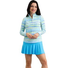 IBKUL Athleisure Wear Sun Protective UPF 50+ Icefil Cooling-Gia Long Sleeve Mock Neck Top in Kuwait