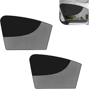 2PC Car Window Sun Shades, Magnetic Double Layer Side Front Window Cover, Full Shade Half Blackout See-Through Design, UV Rays Heat Glare Block Protector,Universal Auto Accessory for Driver Passenger in Kuwait