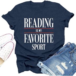 Women's Read Shirts Reading is My Favorite Sport T-Shirt Book Lover Tee Tops in Saudi Arabia