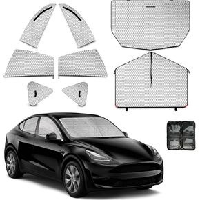 Car Window Shades for Tesla Model Y 2020-2024 Privacy Car Window Covers for Camping | Sleeve-on Design | Upgrade Graphene | Car Window Sunshades for Heat & UV Rays, 8Pcs Set Exclude Roof Sunshade in Kuwait