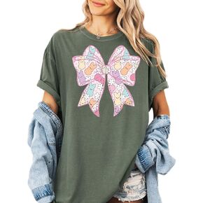 Comfort Colors Pastel Bunny Bow Graphic T-Shirt – Cute Easter Design in Kuwait