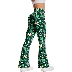 Women's St. Patrick's Day Yoga Pants, High Waisted Bell Bottom Athletic Workout Flare Leggings (US, Alpha, Small, Regular, Regular, Dark Green) in Saudi Arabia