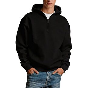 TUVEKE Mens Quarter Zip Hoodies Pullover Hoodie Seam Pocket Half Zip Long Sleeve Casual Fleece Hooded Sweatshirt for Men in Kuwait