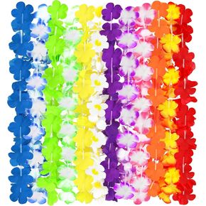 12PCS Hawaiian Leis, Leis for Luau Party Accessories Bulk, Colorful Tropical Theme Costume Hawaiian Party Decorations, Hawaii Flower Lays Garland Summer Pool Beach Birthday Party Favors Supplies in Saudi Arabia