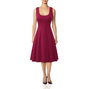 BOFETA Womens Sleeveless Flared Tank Swing Tunic Dresses Summer Simple Casual Dress in Kuwait