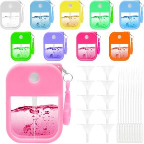 10 Pcs Portable Card Spray Bottle 1.29oz Refillable Perfume Bottle Reusable Leakproof Water Spray Bottle with Keychain for Cosmetic 10 Color in Kuwait