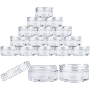 (Quantity: 1000 Pieces) Beauticom 5G/5ML Round Clear Jars with Screw Cap Lid for Makeup, Lotion, Creams, Eyeshadow, Cosmetic Product Samples - BPA Free in Kuwait