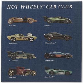 Open Road Brands Mattel Hot Wheels Color Burst Gallery مغلفة بديكور حائط من القماش - صورة ممتعة للعجلات الساخنة لغرفة نوم الأطفال أو غرفة اللعب in Kuwait