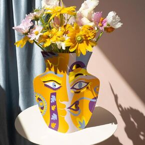 OCTAEVO Paper Vase Exclusive Collaboration | Handmade Water-Resistant Decorative Vase | Artistic Foil-Stamped Design | Eco-Friendly & Stylish | Made in Spain (Elysia) in Saudi Arabia