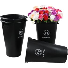 مزهرية زهور بطول 40.64 سم من Xyskin، مزهرية بلاستيكية مزخرفة للديكور المركزي ورف المدخل وديكور طاولة غرفة المعيشة، مزهرية للزهور، أسود in Kuwait