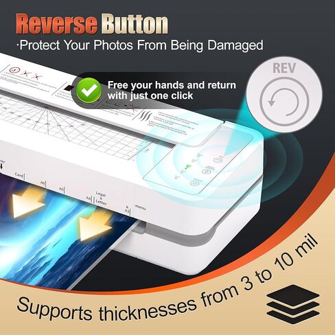 آلة تغليف تجارية بأربع أسطوانات مقاس 13 بوصة، آلة تغليف بسُمك 3-10 مل، تسخين سريع لمدة 55 ثانية وسرعة تصفيح 1000 مم/الدقيقة للتغليف بحجم 11 × 17 وA3، تتضمن 30 ورقة للمكتب والمدرسة (أبيض) in Kuwait