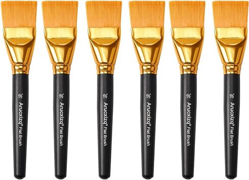 1 1/2 inch Flat Paint Brushes for Acrylic Painting 3Pcs Large Craft Paint Brushes with Wooden Handle for Acrylic Oil Watercolor Painting Suitable for Laying Bown Base Colors (3Pieces) in Saudi Arabia