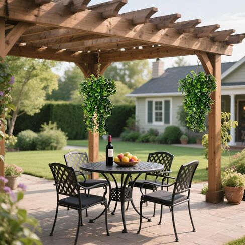 قطعتان من النباتات الاصطناعية المعلقة ونباتات كرمة الأوكالبتوس الصناعية المقاومة للأشعة فوق البنفسجية في الهواء الطلق للأماكن الداخلية والخارجية لتزيين الشرفة والشرفة والزفاف in Kuwait