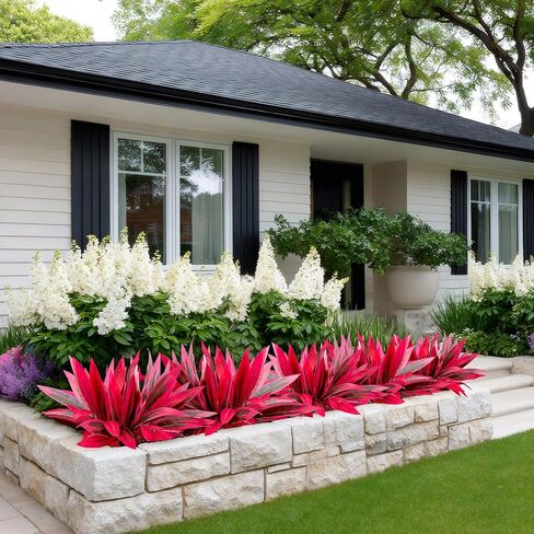4 Pcs 20.5inch Artificial Greenery Stems Dracaena Faux Branches Realistic Fake Dracaena Red Leaves Greenery Realistic Plants for Indoor Outdoor Porch Patio Home Office Living Room Decor (Green) in Saudi Arabia
