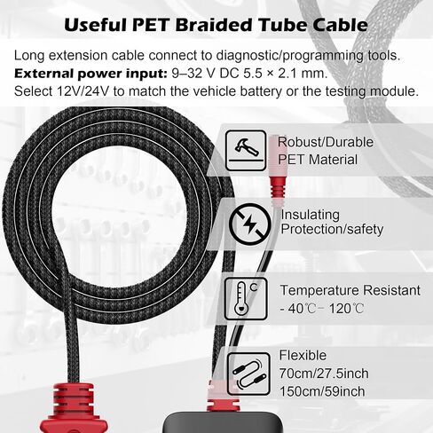 صندوق اختراق WOYO CTB007 PRO 12V/24V obd2 مع شاشة LCD 16PIN Vrms، صندوق اختبار CAN مع 120Ω مدمج لأداة اختبار ECU على المقعد، صندوق اختبار CAN، كابل تمديد 27.5 بوصة/59 بوصة (150 سم/59 بوصة) in Kuwait