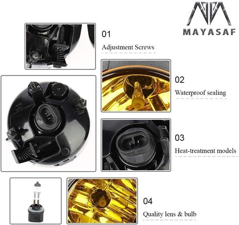 MAYASAF Amber Lens Fog Light Fog Lamp Only fit for Nissan 2005-2007 Armada, 2004 Pathfinder Armada, 2004-2014 Titan in Saudi Arabia