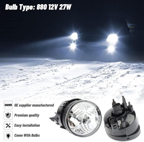 MAYASAF Amber Lens Fog Light Fog Lamp Only fit for Nissan 2005-2007 Armada, 2004 Pathfinder Armada, 2004-2014 Titan in Saudi Arabia