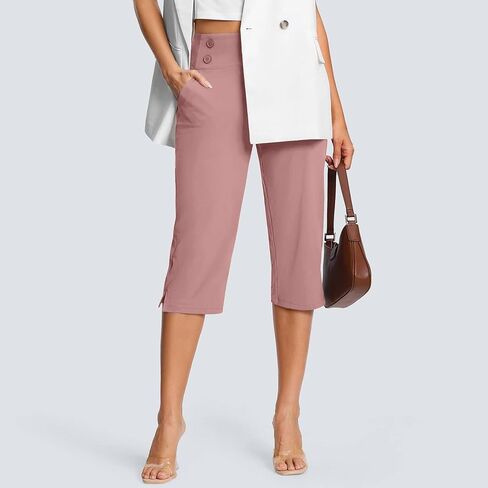 Capri Pants for Women Summer High Waisted Stretchy Capris Dressy Pants Summer Casual Slacks Yoga Dress Pant in Saudi Arabia
