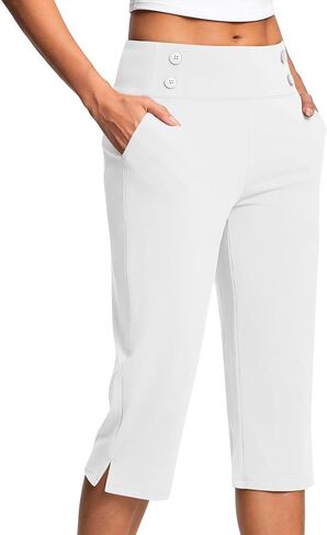 Capri Pants for Women Summer High Waisted Stretchy Capris Dressy Pants Summer Casual Slacks Yoga Dress Pant in Saudi Arabia