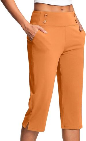 Capri Pants for Women Summer High Waisted Stretchy Capris Dressy Pants Summer Casual Slacks Yoga Dress Pant in Saudi Arabia