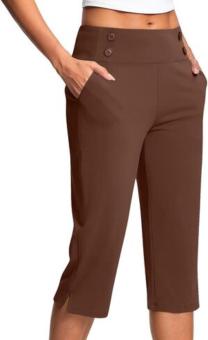 Capri Pants for Women Summer High Waisted Stretchy Capris Dressy Pants Summer Casual Slacks Yoga Dress Pant in Saudi Arabia