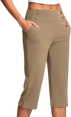 Capri Pants for Women Summer High Waisted Stretchy Capris Dressy Pants Summer Casual Slacks Yoga Dress Pant in Saudi Arabia
