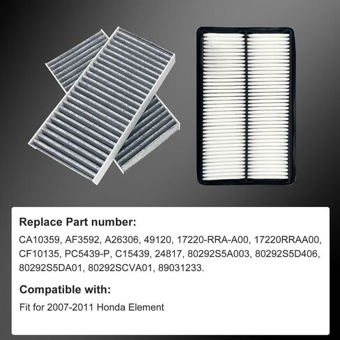 17220-RRA-A00 Engine Air Filter and 80292-S5D-A01 Cabin Air Filter Set Fit For 2007-2011 Honda Element in Kuwait