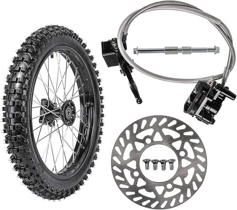 19" Front Wheel Assembly for Pit Pro Trail Dirt Bikes - Includes 1.6 x 19 Rim, 70/100-19 Knobby Tire, Inner Tube, Wheel Bearing, Rotor, 15mm Axle, and Front Brake Caliper Assembly in Kuwait