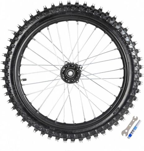 19" Front Wheel Assembly for Pit Pro Trail Dirt Bikes - Includes 1.6 x 19 Rim, 70/100-19 Knobby Tire, Inner Tube, Wheel Bearing, Rotor, 15mm Axle, and Front Brake Caliper Assembly in Kuwait